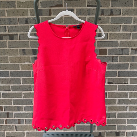 J. Crew Tops - J.Crew Red Scalloped Blouse